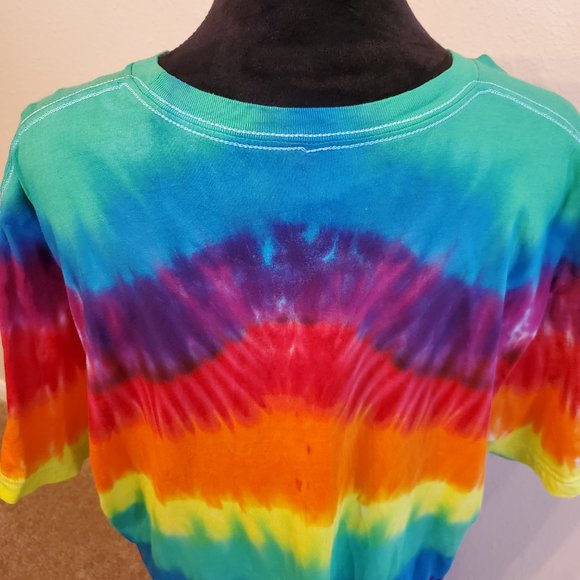 Canvas Tie Dye Boho style short sleeve T-shirt 100% cotton size 2XL. - Picture 8 of 11
